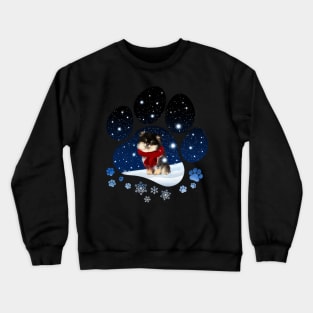 Snow Paw Pomeranian Christmas Winter Holiday Crewneck Sweatshirt